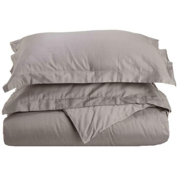 Impressions By Luxor Treasures 400 Thread Count Egyptian Cotton Full/ Queen Duvet Cover Set Solid Grey 400FQDC SLGR